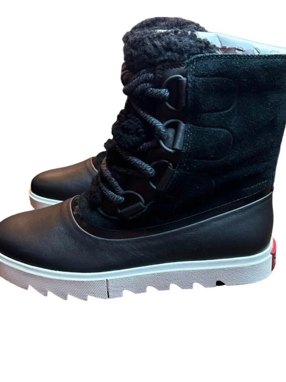 Sorel Joan of Arctic Next Lite Black Leather /Suede Waterproof Boot Size 8.5